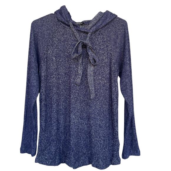 Kenneth Cole Pullover Sweater Womens Large Hooded Lightweight Tie Neck - Picture 1 of 10